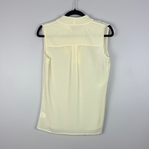 Tory Burch 100% Silk Cream Sleeveless Blouse with Tie Neck - Picture 9 of 9